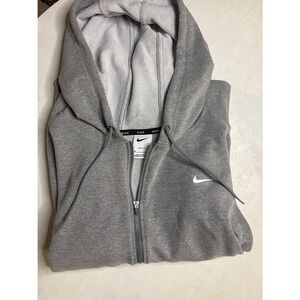 Nike Dri-FIT Loose Fit Womens Full Zip Hoodie Heather Grey Sweatshirt 1x XL Plus
